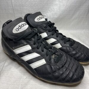 Adidas Beckenbauer #5‎ Vintage Soccer Cleats Mens 7 Black White Leather Studded